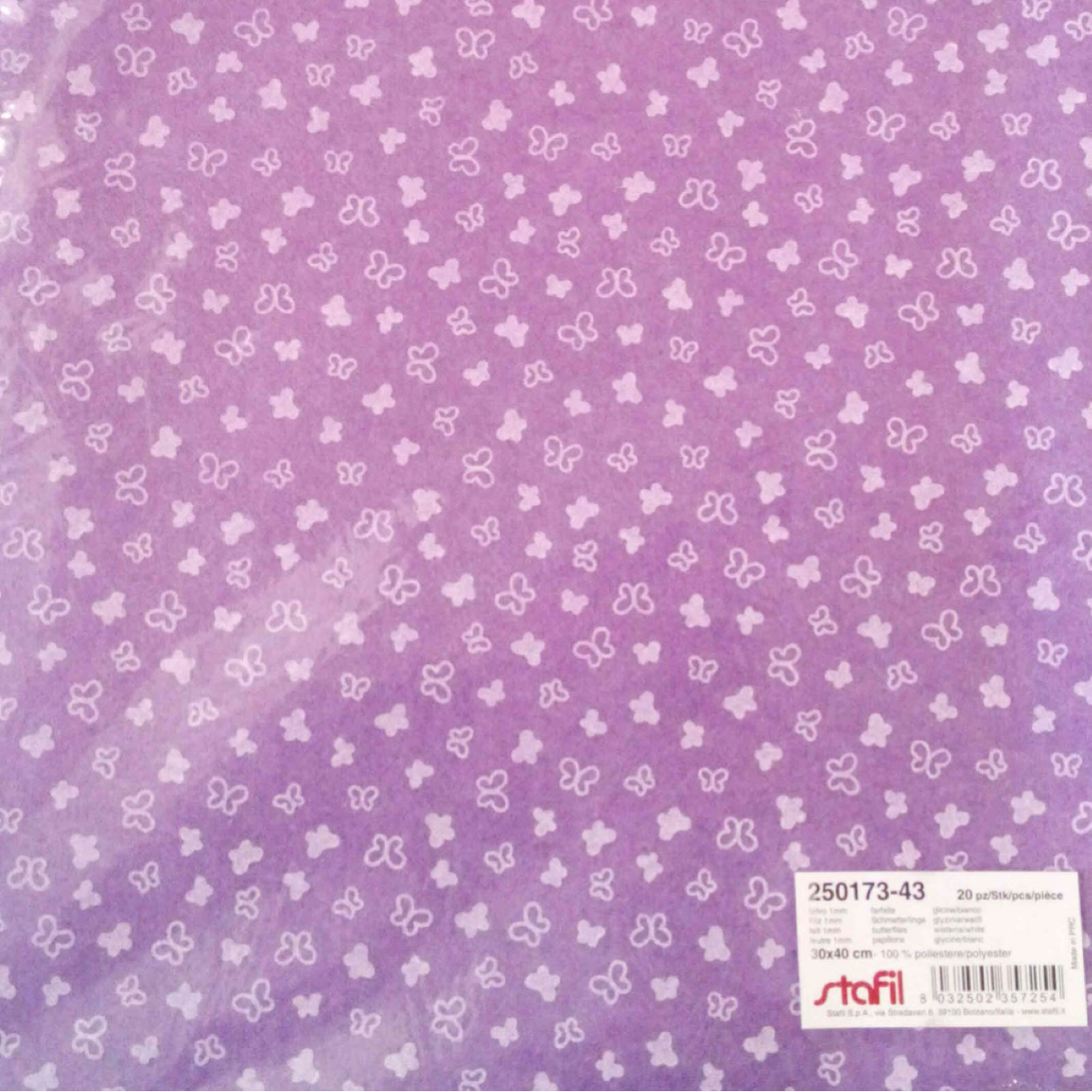PANNOLENCI 250173-43 DECORATO CM.30*40 MM.1 VIOLA FARFALLE
