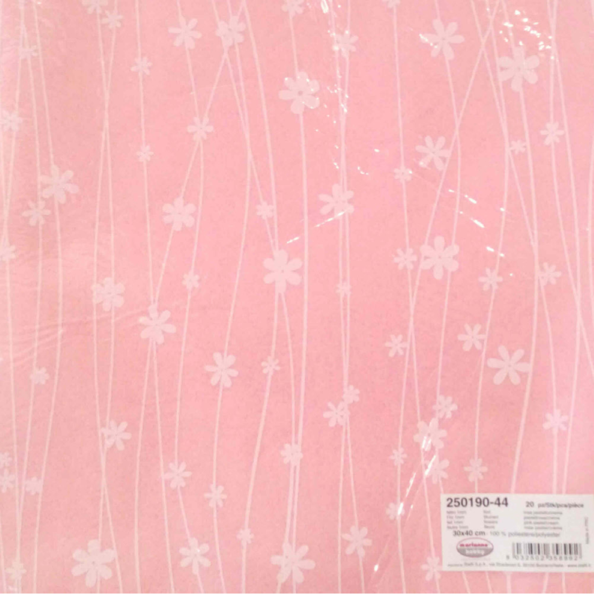 PANNOLENCI 250190-44 DECORATO CM.30*40 MM.1 ROSA FIORI