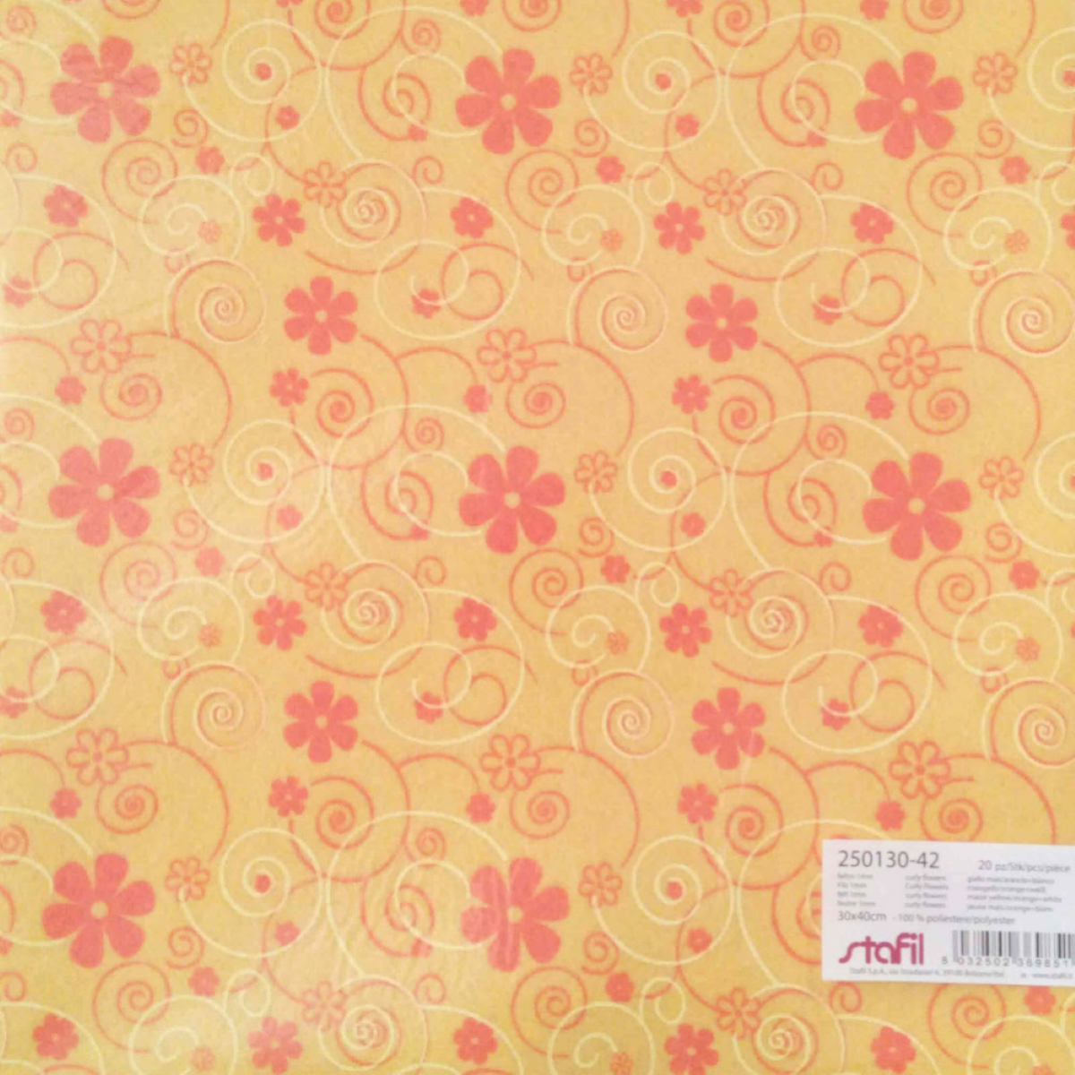 PANNOLENCI 250130-42 DECORATO CM.30*40 MM.1 GIALLO FIORI