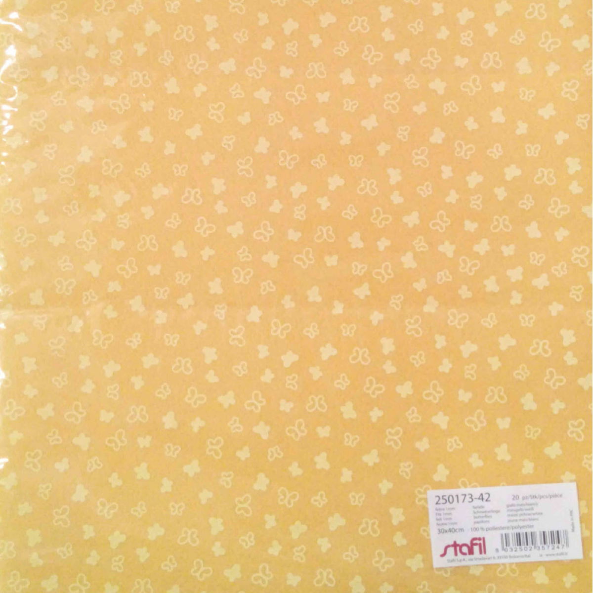 PANNOLENCI 250173-42 DECORATO CM.30*40 MM.1 GIALLO FARFALLE
