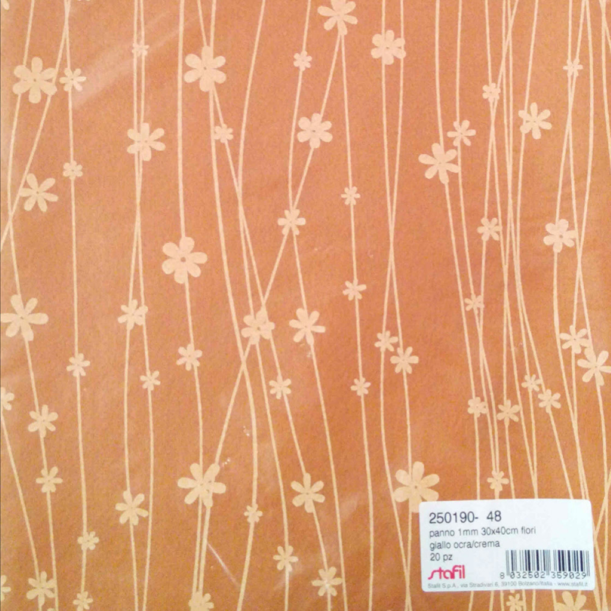 PANNOLENCI 250190-48 DECORATO CM.30*40 MM.1 MARRONE FIORI