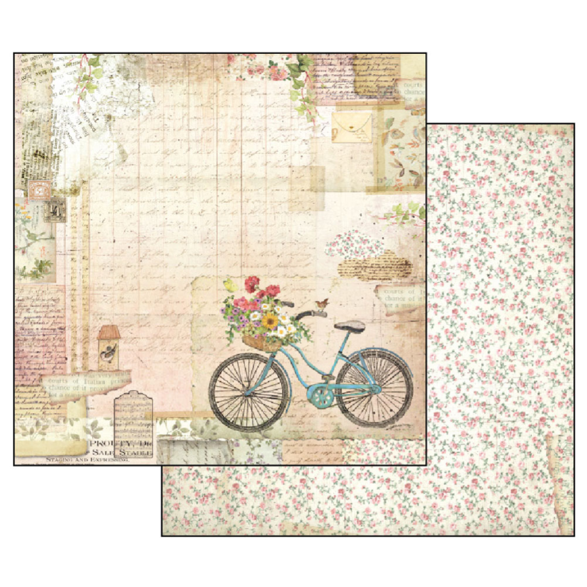 FOGLIO DOUBLE FACE SBB555 CM.30 X 30 FIORELLINI