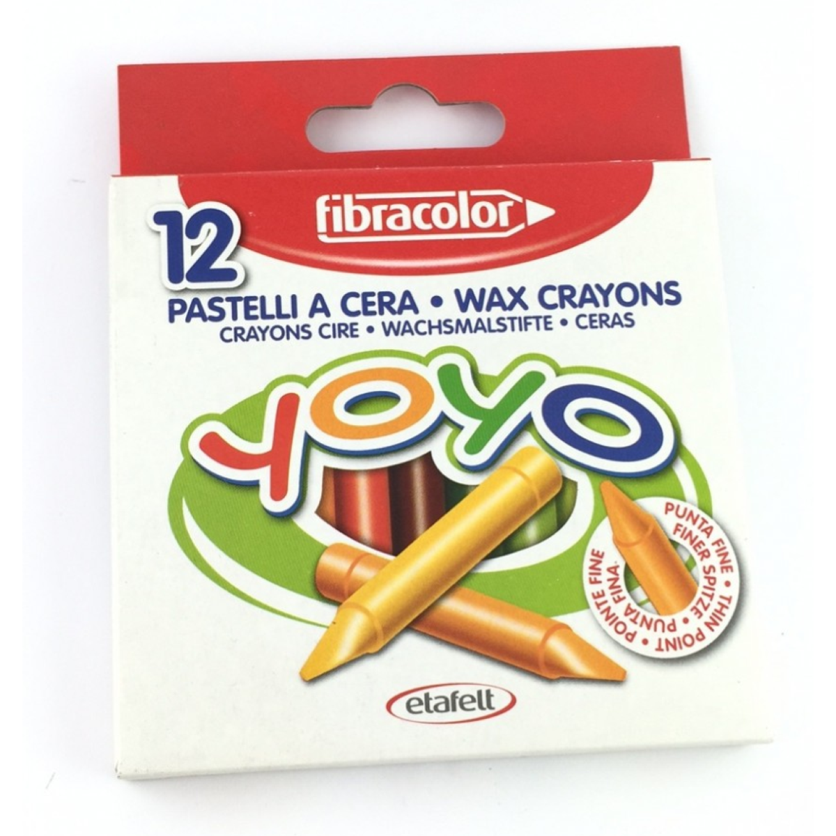PASTELLI A CERA YOYO 12 COLORI FIBRACOLOR