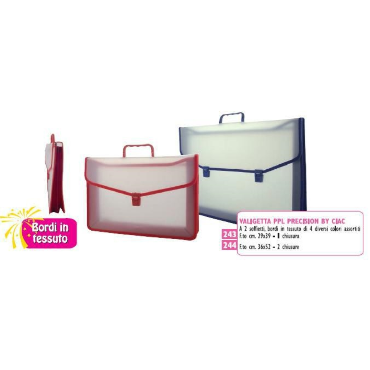 VALIGETTA PPL CM. 36 X 52 CON SOFFIETTI CIAC 2 CHIUSURE