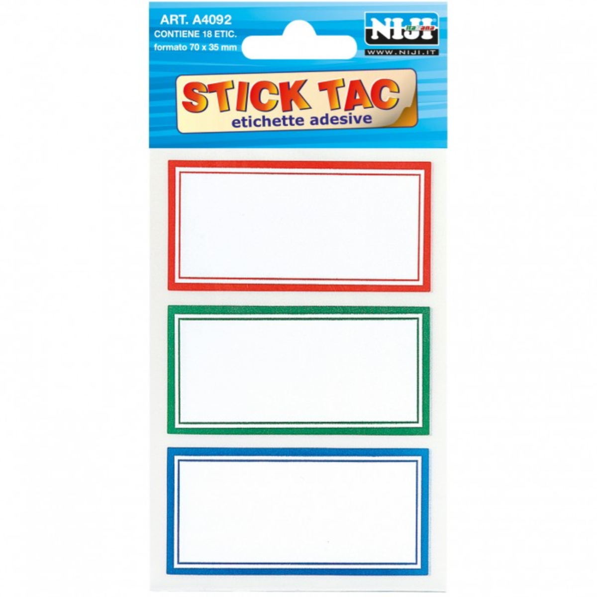 ETICHETTE ADESIVE STICK TAC COLORATE NIJI ART. A4092