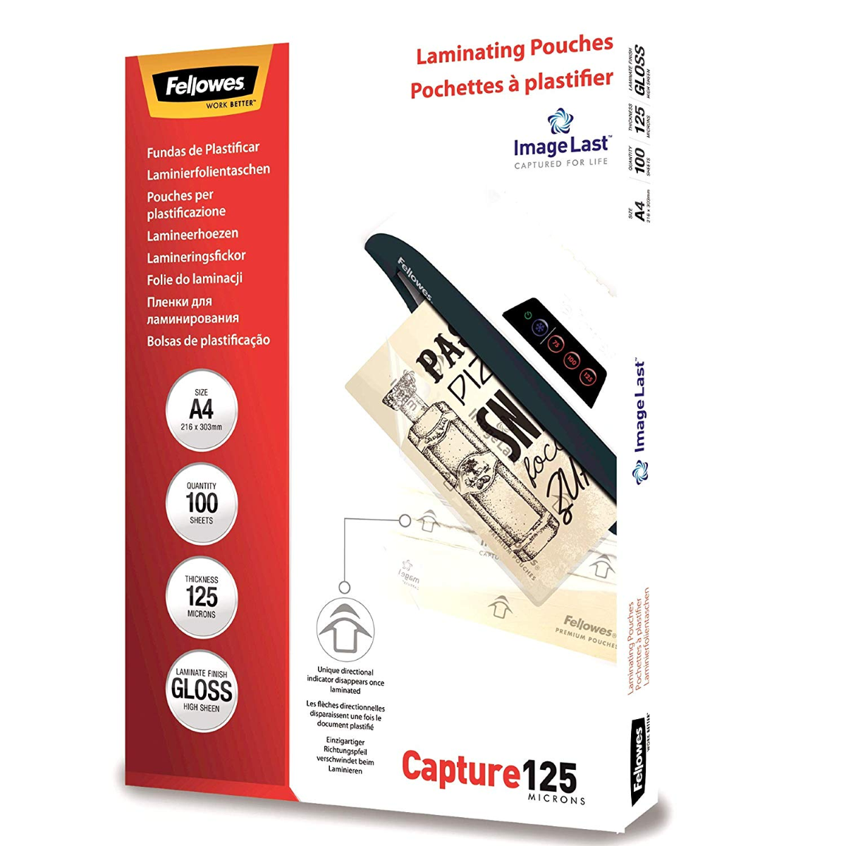 SET 100 PEZZI POUCHES A4 125 MICRON FELLOWES