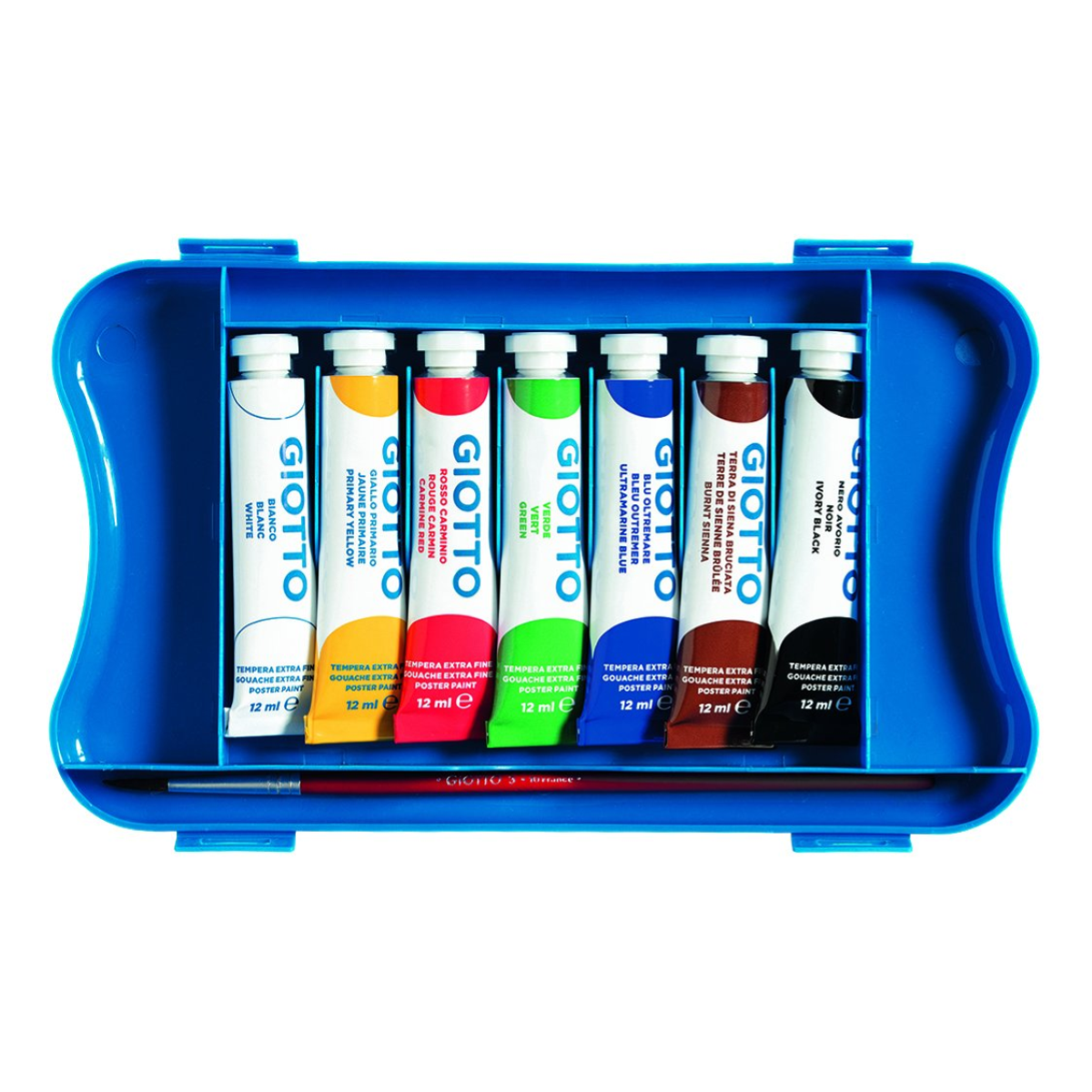 TEMPERA GIOTTO 7 COLORI ML.12 CON TAVOLOZZA E 1 PENNELLO