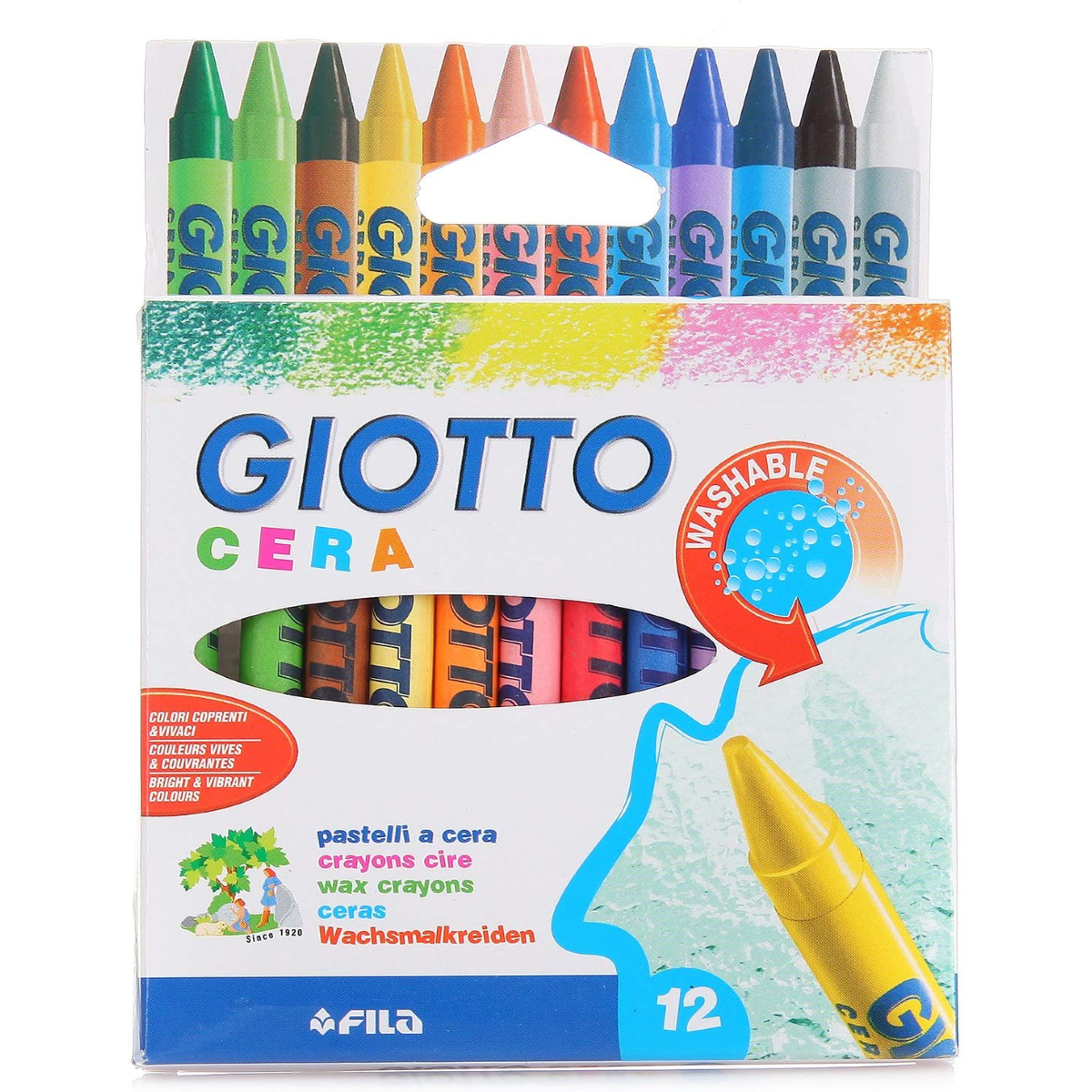 Colori Pastelli A Cera Giotto Fila 12Pz Ø 8 - Kartoflak
