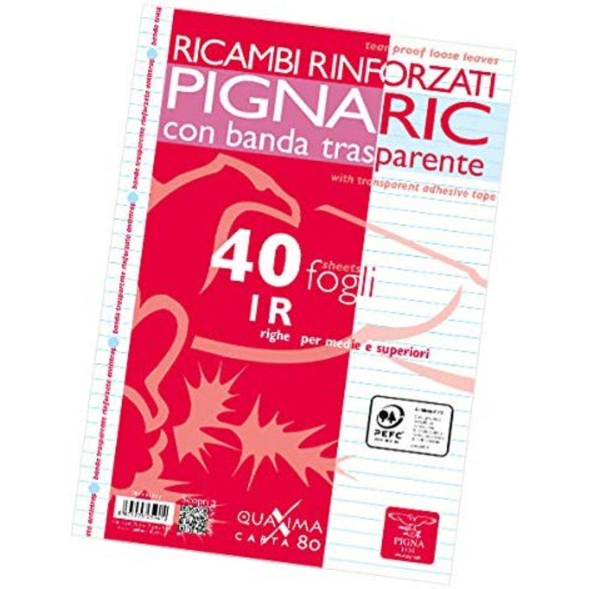 RICAMBIO A4 GR. 80 RINFORZATO CIAC RIGATURA 1R (1 RIGO)