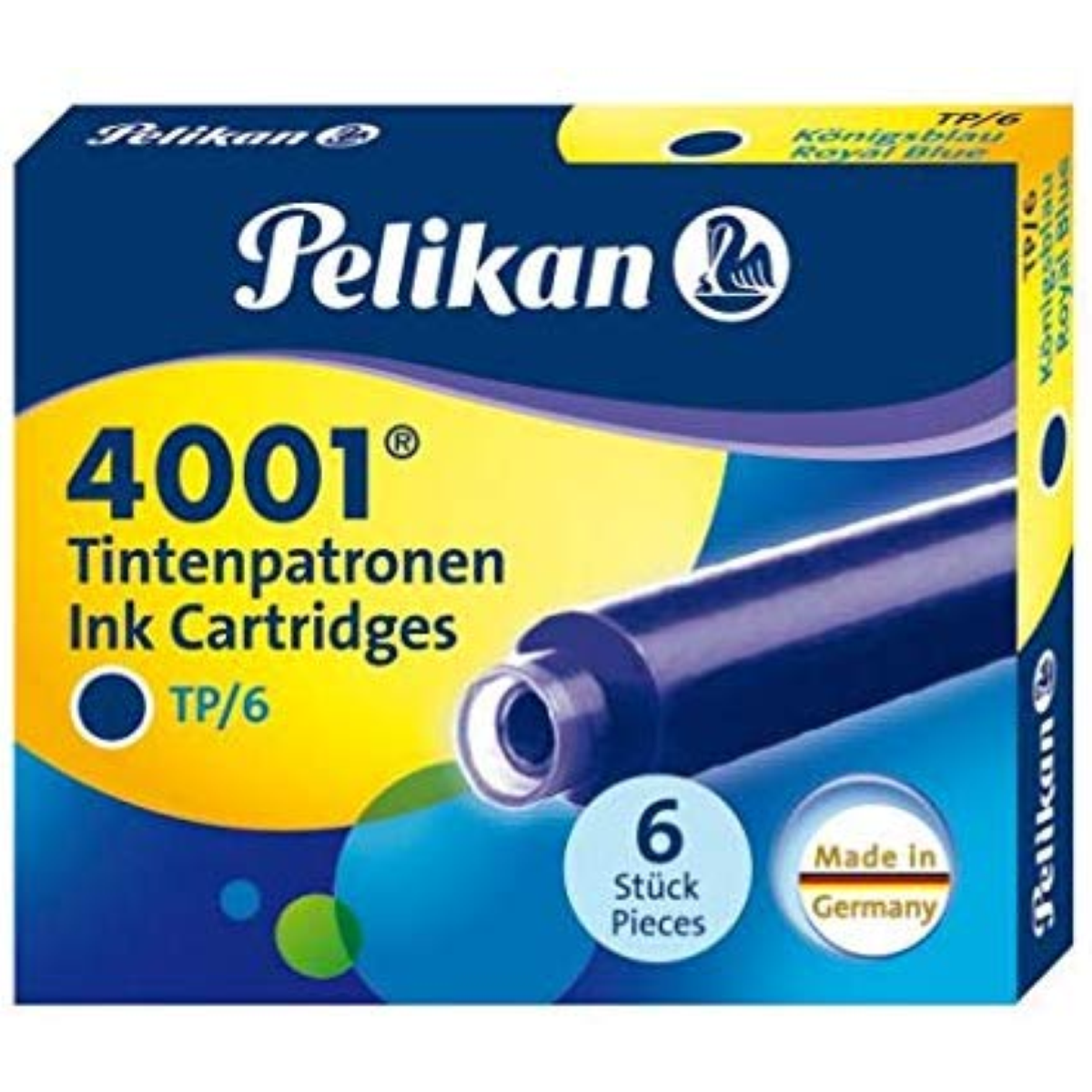 SET 6 CARTUCCE STILOGRAFICHE 4001 TP/6 PELIKAN BLU