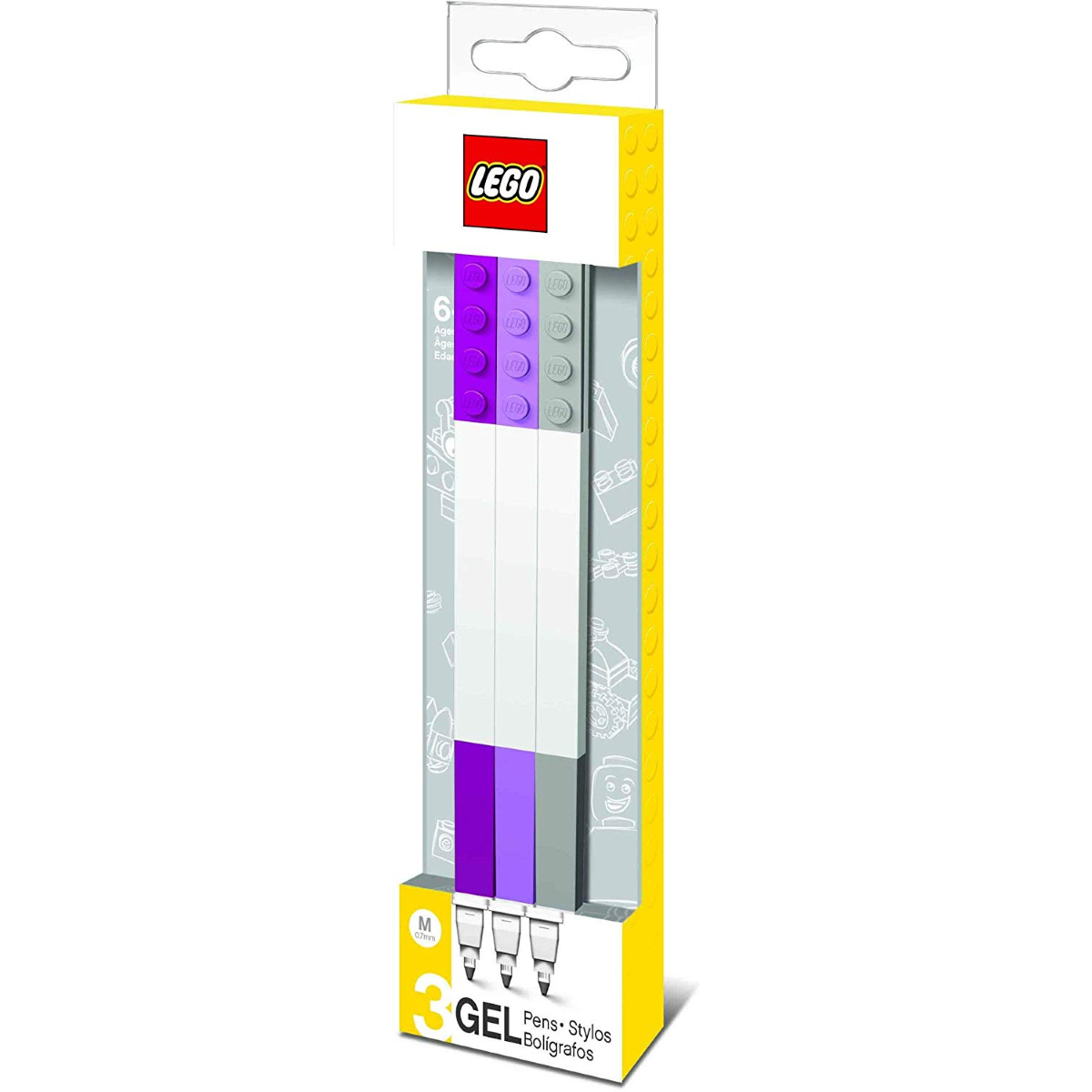 SET 3 PENNE GEL LEGO ROSA VIOLA GRIGIA ART.51861