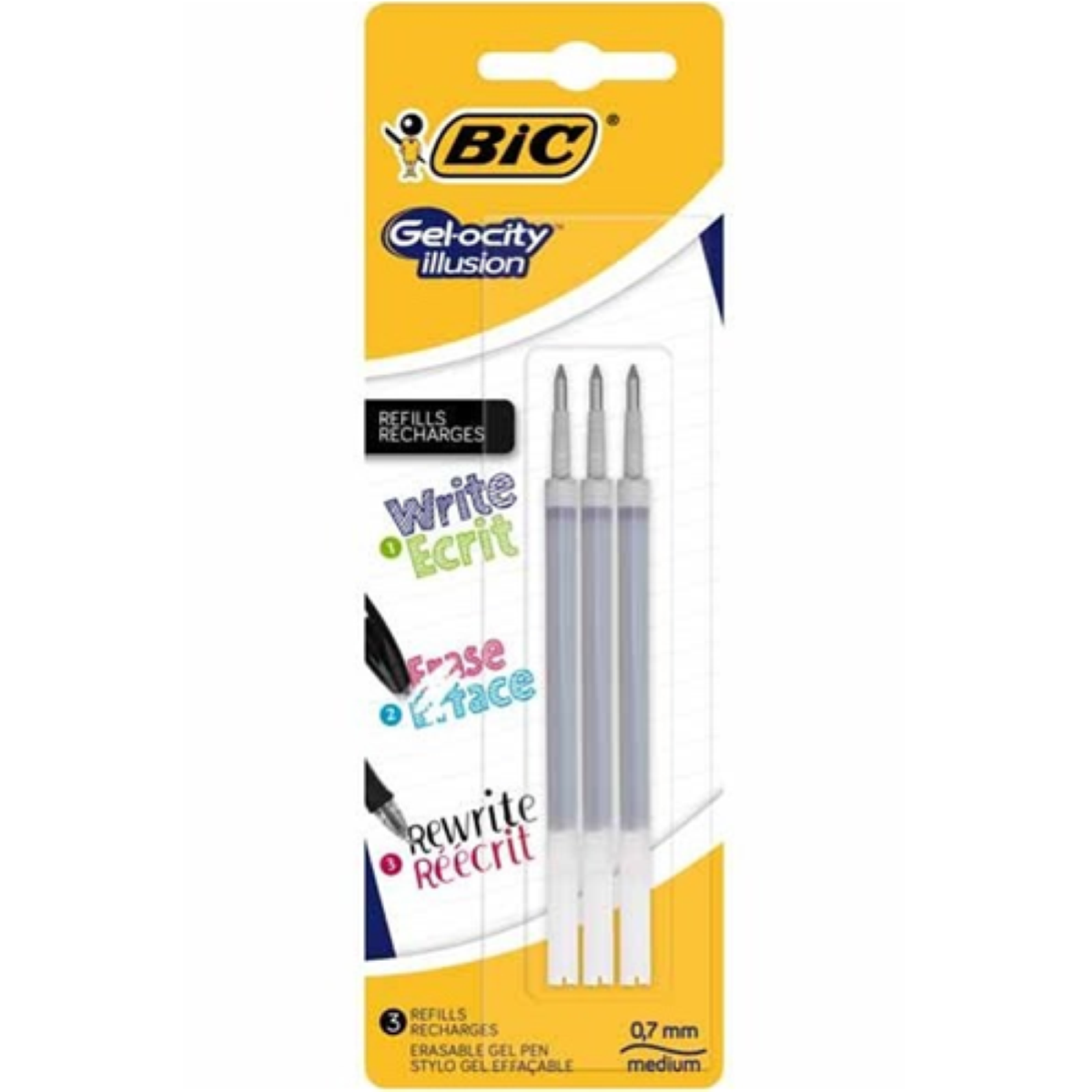 SET 3 REFIL RICARICA GELOCITY ILLUSION COLORE NERO