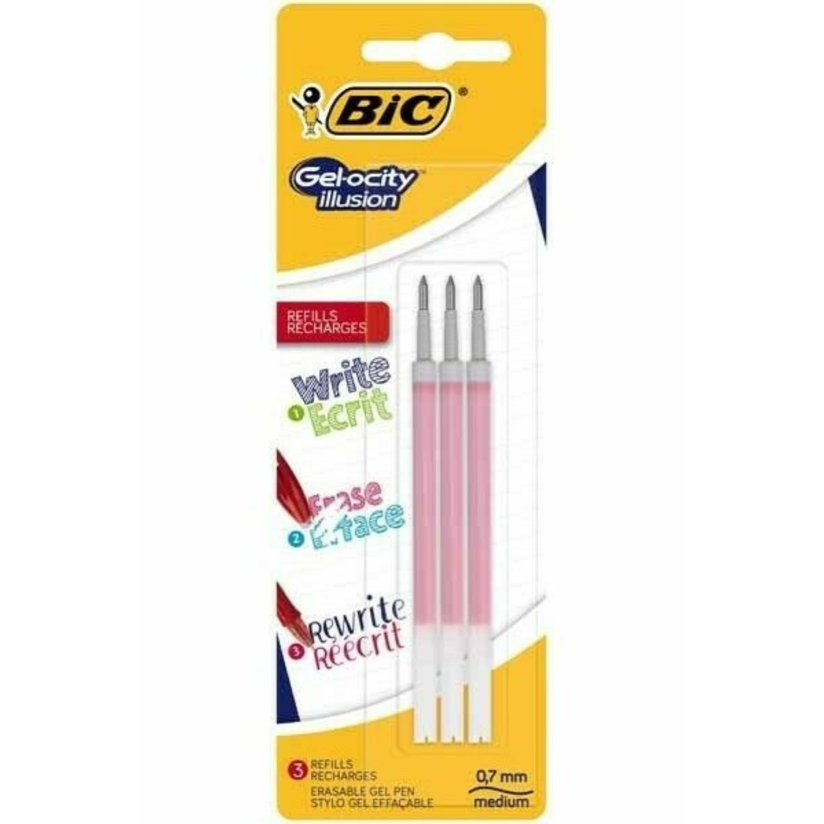 SET 3 REFIL RICARICA GELOCITY ILLUSION COLORE ROSSO