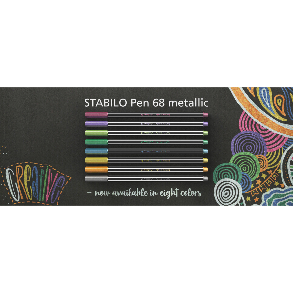 PENNA STABILO PEN METALLIC 68/805 COLORE ARGENTO