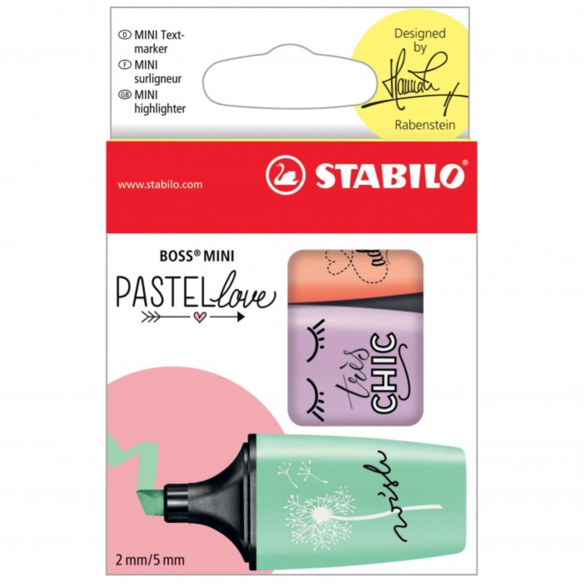 SET 3 EVIDENZIATORI STABILO BOSS MINI PASTELLOVE ART. 07/03-47