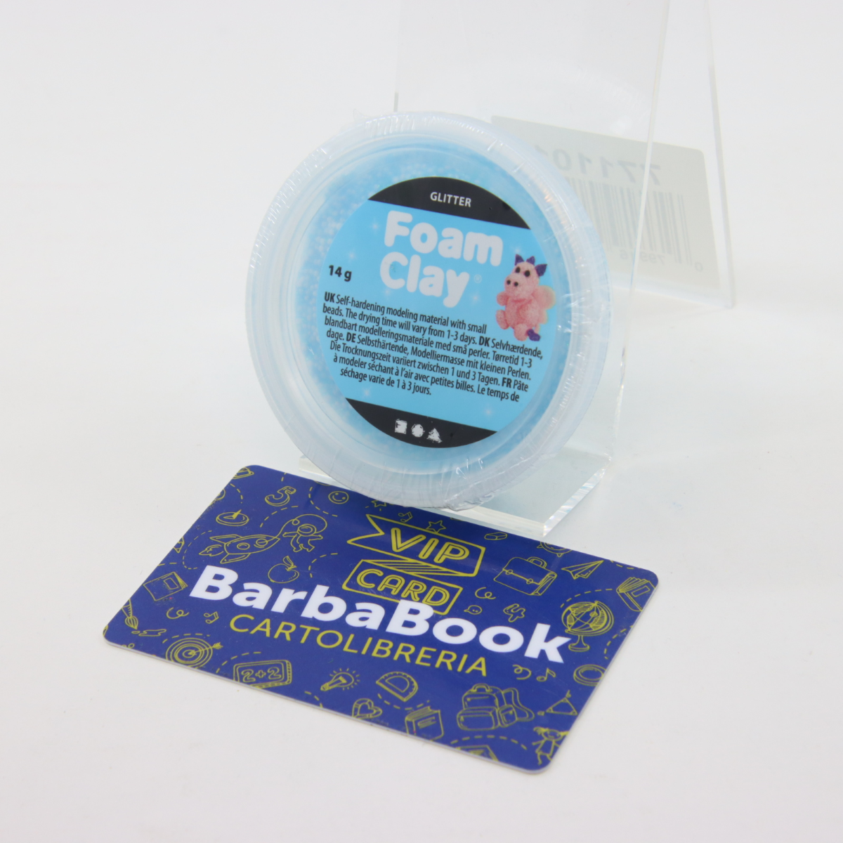 FOAM CLAY BARATTOLO GR.14 GLITTER COLORE BLU