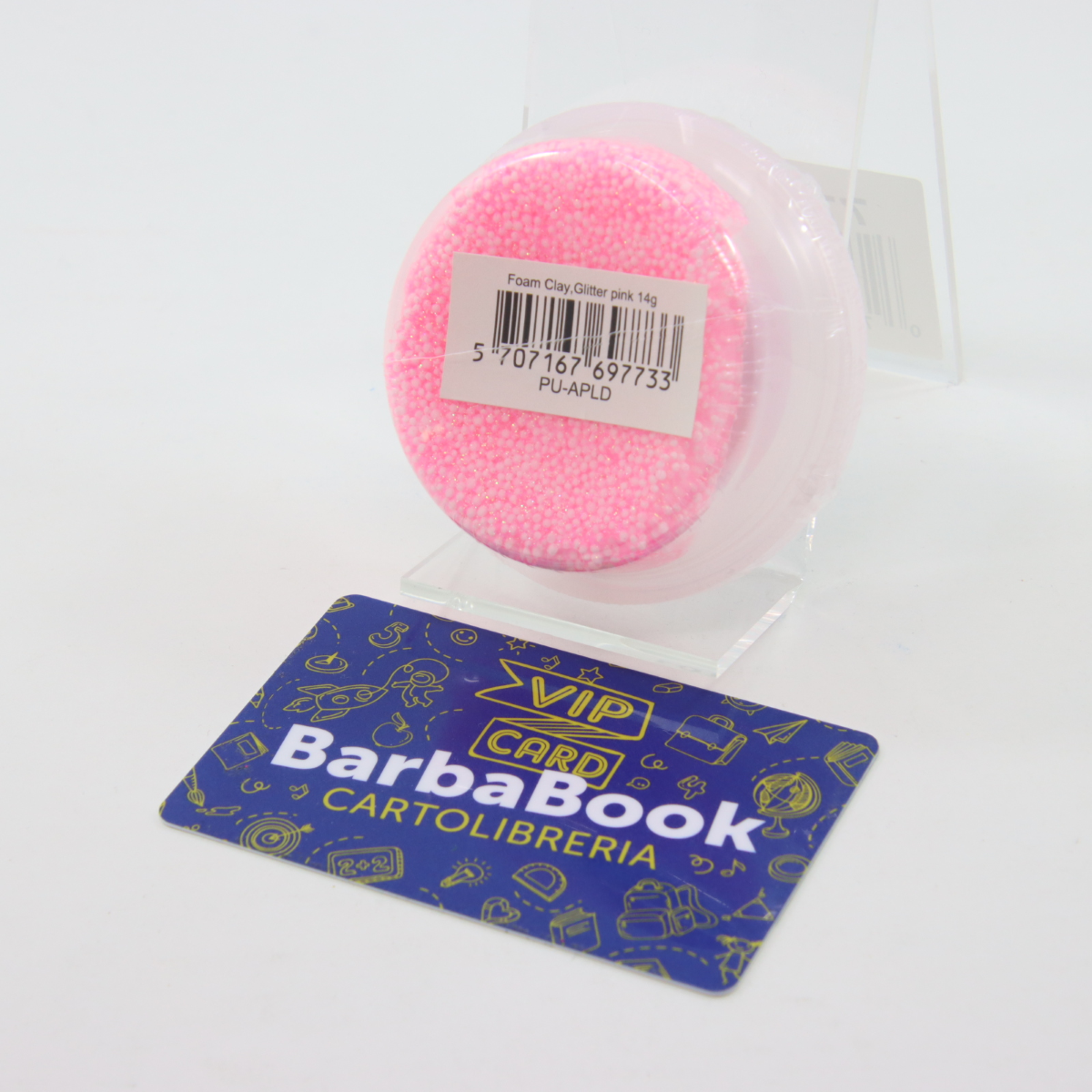 FOAM CLAY BARATTOLO GR.14 GLITTER COLORE ROSA