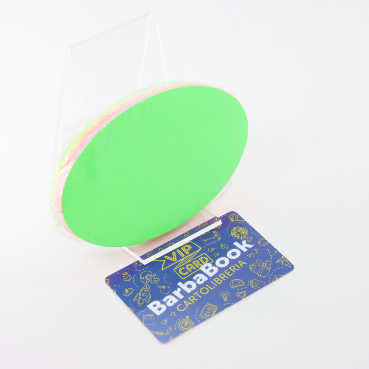 SEGNAPREZZO CARTONCINO FLUO MEDIO OVALE CM. 11,5 X 7,5 ART. 60044
