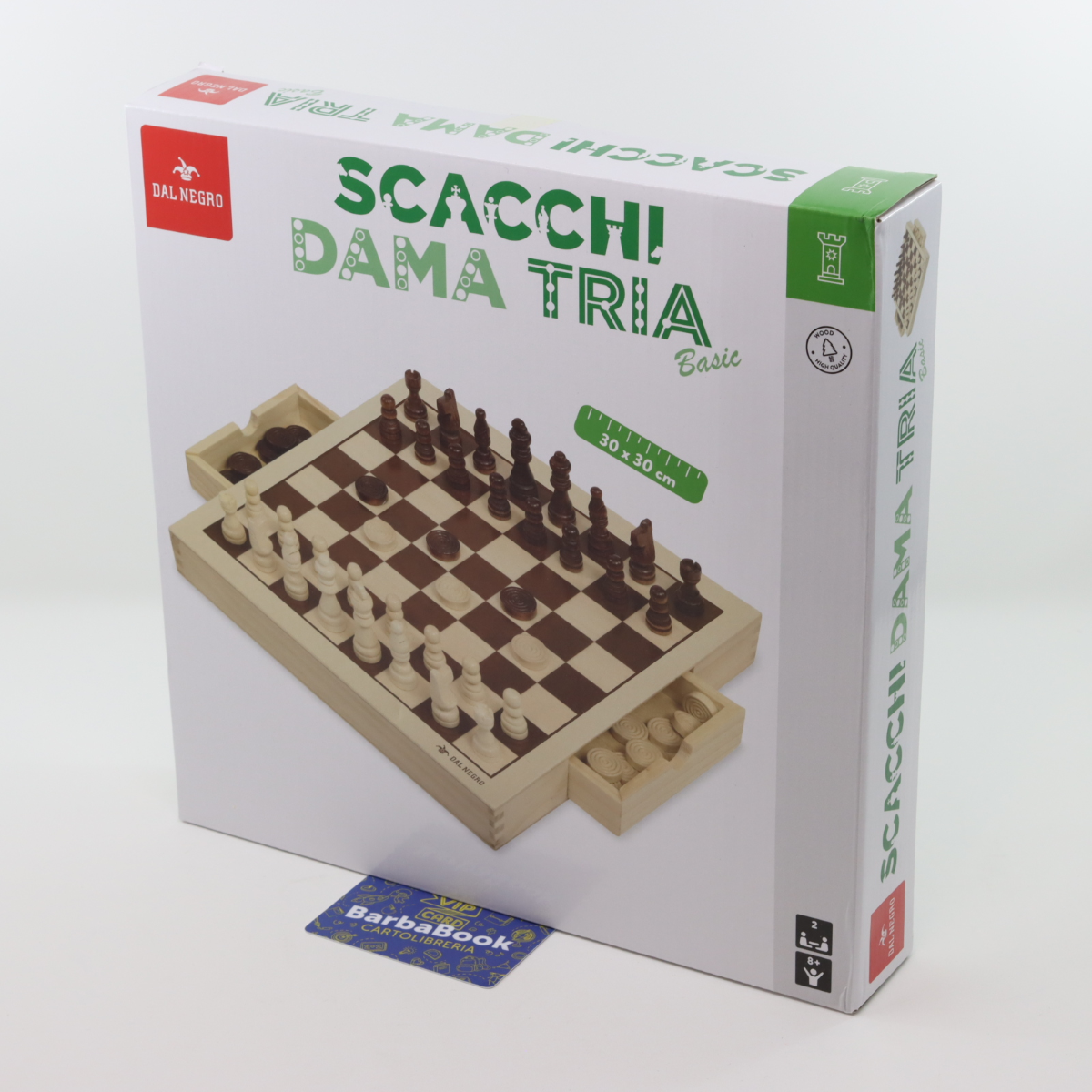 SCACCHI DAMA TRIA DAL NEGRO CM.30 X 30 BASIC IN LEGNO