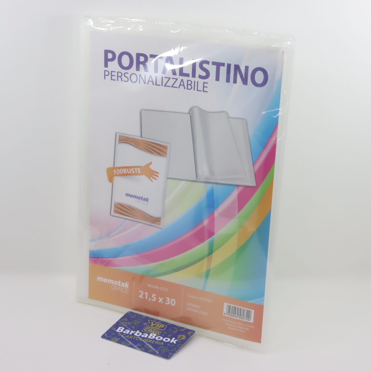 PORTA LISTINO 100 BUSTE PERSONALIZZABILE MEMOTAK OFFICE