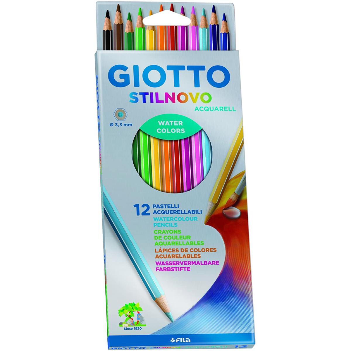 PASTELLI GIOTTO STILNOVO ACQUARELL 12 COLORI
