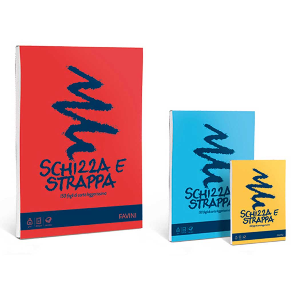 BLOCCO A3 FOGLI BIANCHI SCHIZZA E STRAPPA FG.150 GR.55