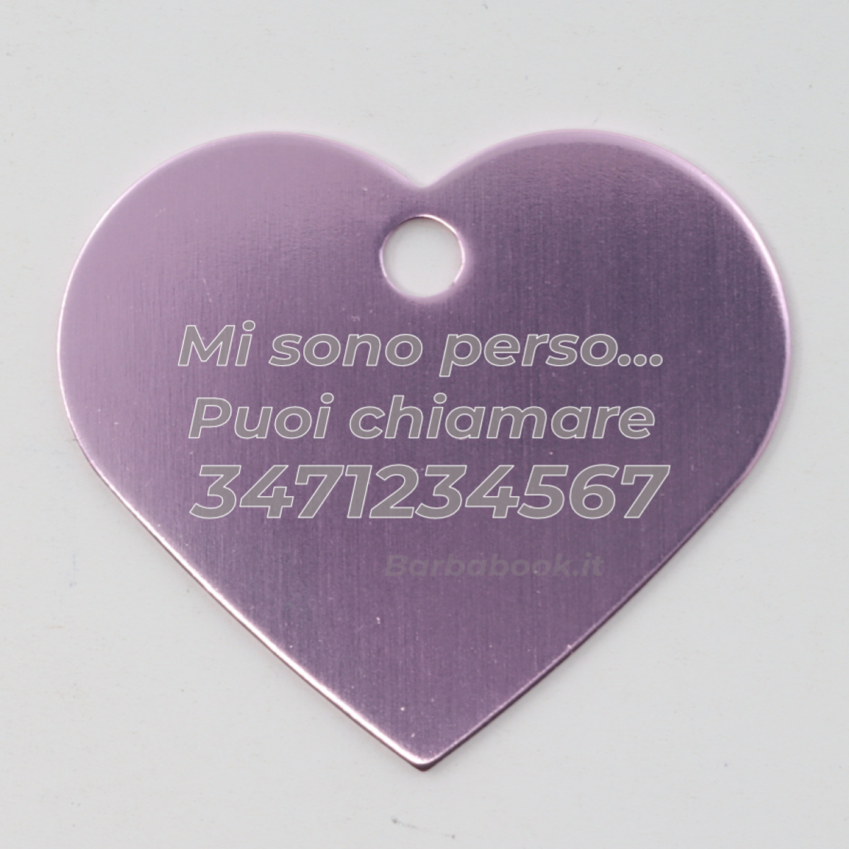 MEDAGLIETTA CUORE PER ANIMALI DOMESTICI ROSA + ANELLO MM.25