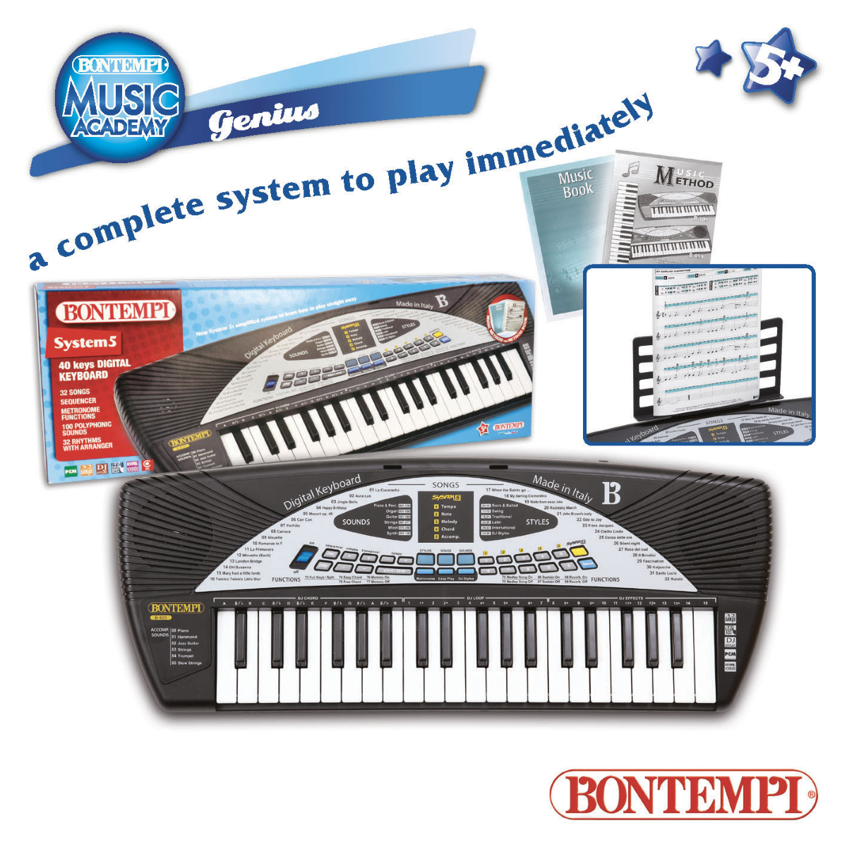 Bontempi PIANOLA TASTIERA DIGITALE BONTEMPI SYSTEM5 B409.2 