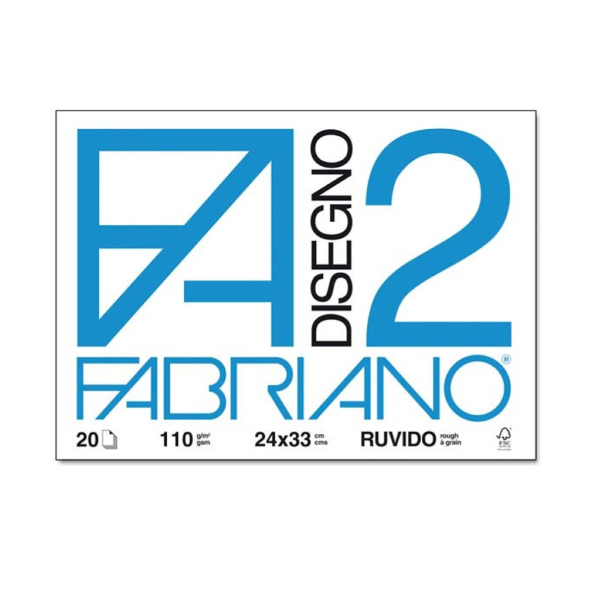 BLOCCO FABRIANO F2 CM. 24 X 33 FG. 20 GR. 110 R