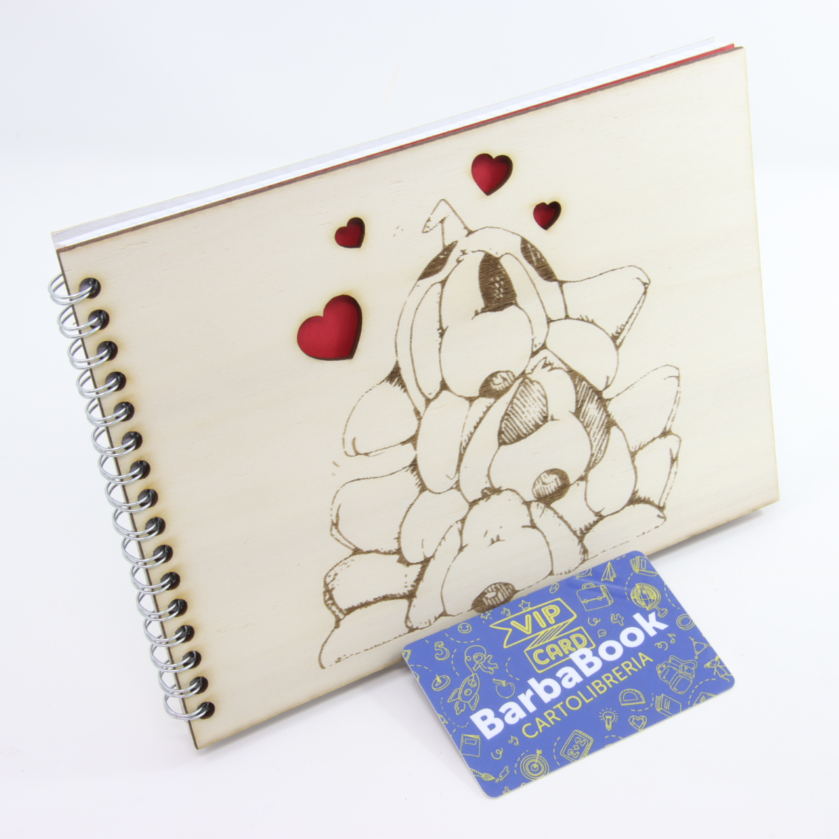 QUADERNO SPIRALATO CON COPERTINA LEGNO A4 RIG. 1R (1 RIGO) CANE