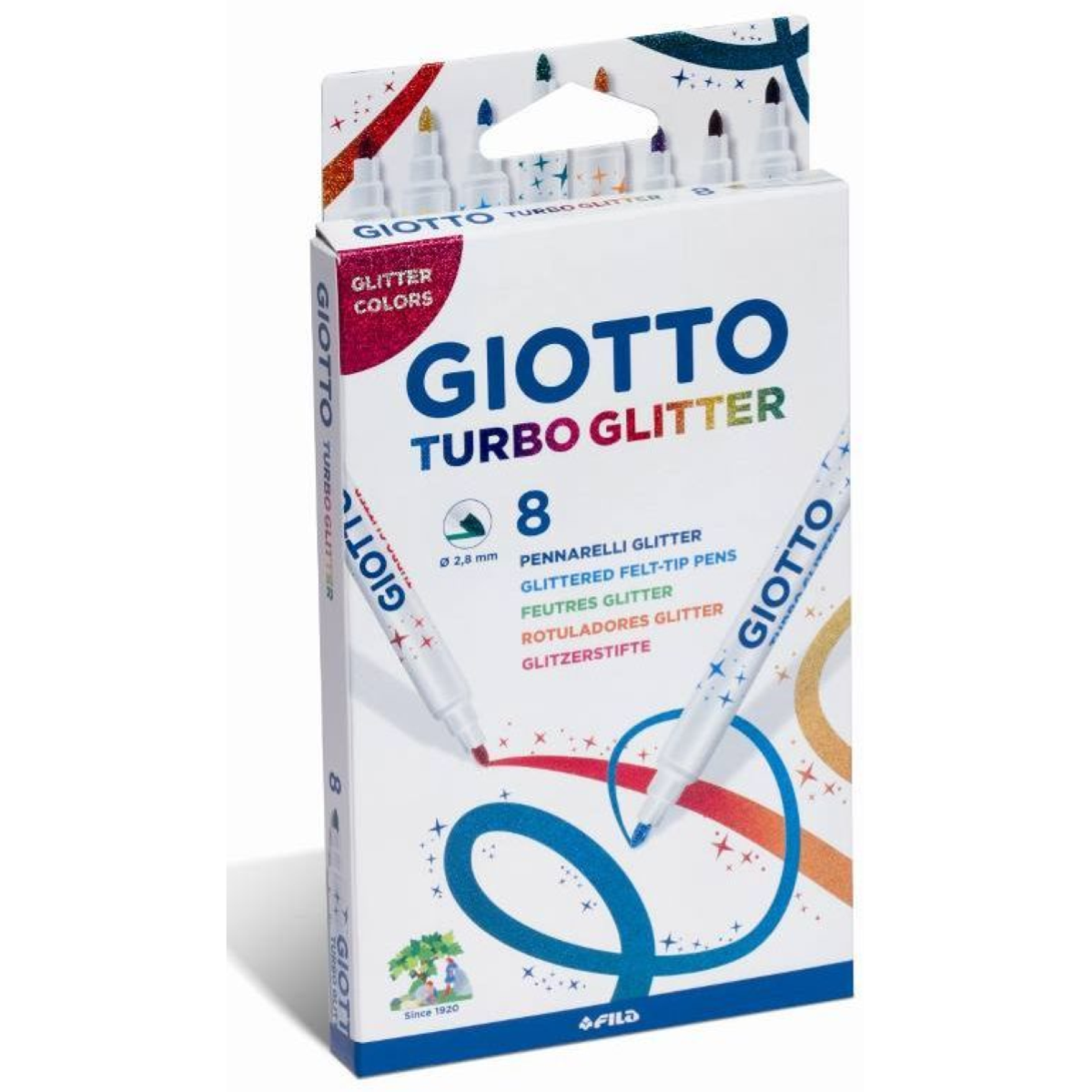 PENNARELLI 8 COLORI TURBO GLITTER GIOTTO