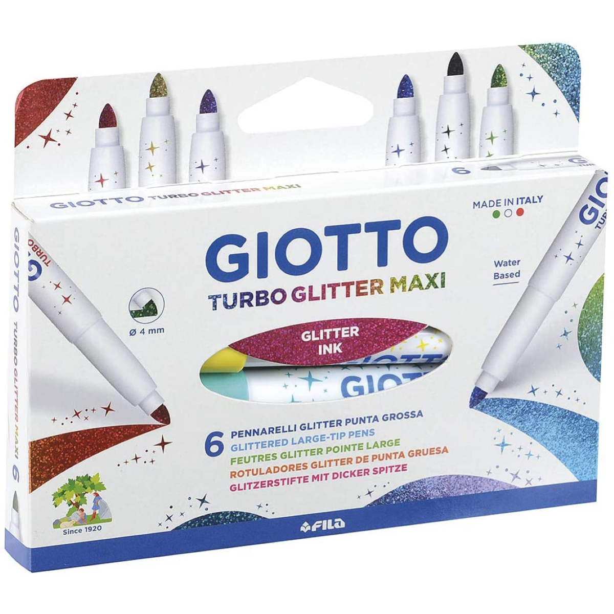 PENNARELLI 6 COLORI TURBO GLITTER MAXI GIOTTO