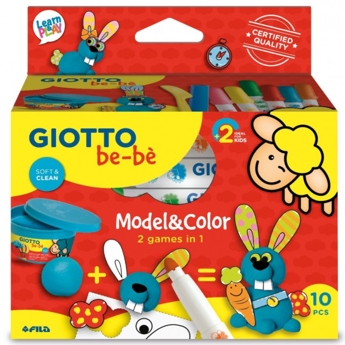 SET MODEL & COLOR 2 GIOCHI IN 1 GIOTTO BE-BE' FILA CONIGLIO