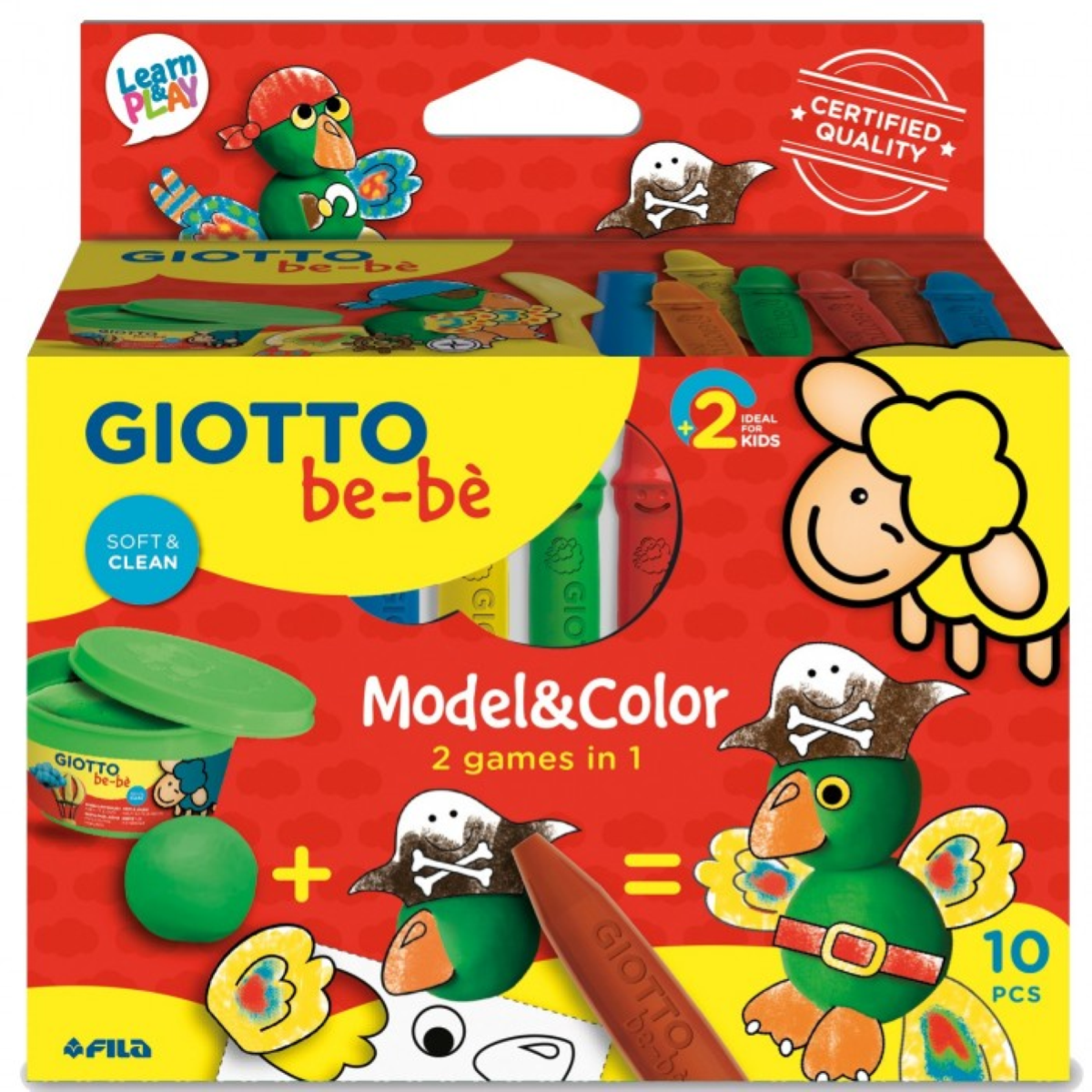 SET MODEL & COLOR 2 GIOCHI IN 1 GIOTTO BE-BE' FILA PAPPAGALLO