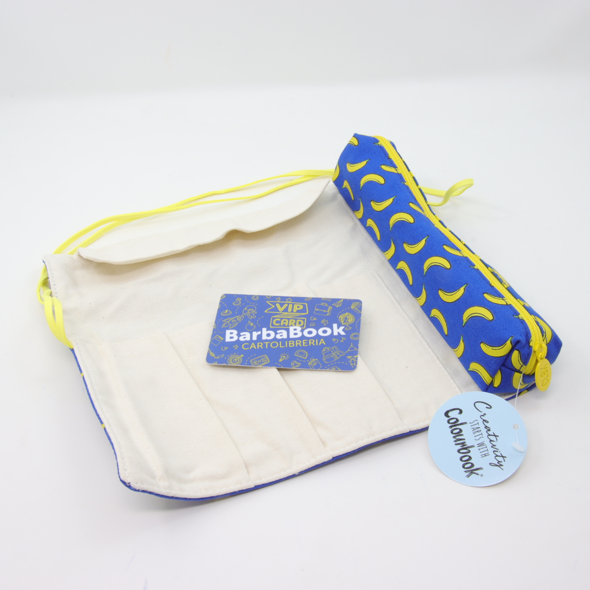 ROTOLO PORTAPENNE CREATIVITY BLU FANTASIA BANANE