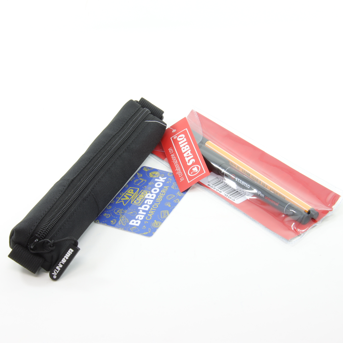 BUSTINA TOMBOLINO TINTA UNITA NERO + SET STABILO 