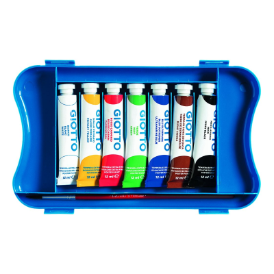 TEMPERA GIOTTO 7 COLORI ML.12 CON TAVOLOZZA E 1 PENNELLO
