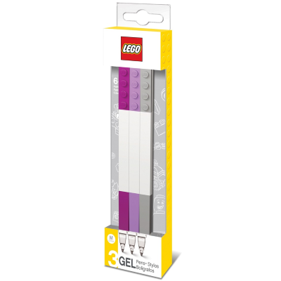 SET 3 PENNE GEL LEGO ROSA VIOLA GRIGIA ART.51861