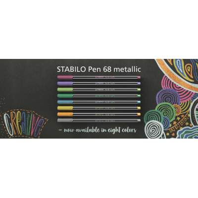 PENNA STABILO PEN METALLIC 68/805 COLORE ARGENTO