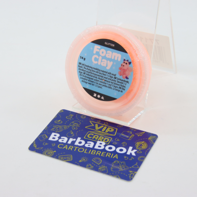 FOAM CLAY BARATTOLO GR.14 GLITTER COLORE ARANCIONE
