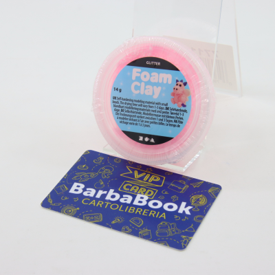 FOAM CLAY BARATTOLO GR.14 GLITTER COLORE ROSA