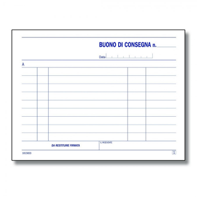 BLOCCO BUONI DI CONSEGNA DU161583300 TRIPLICE COPIA DATA UFFICIO