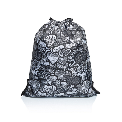 SACCA SEVEN THE DOUBLE DRAWING LOVE COLORE BIANCO/NERO