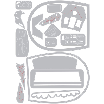 FUSTELLA SIZZIX 664579 DIORAMA CAMPANA DI VETRO THINLITS