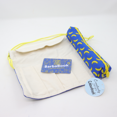 ROTOLO PORTAPENNE CREATIVITY BLU FANTASIA BANANE