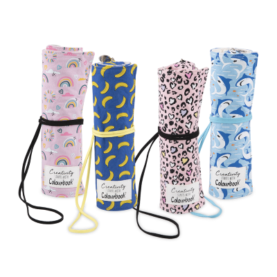 ROTOLO PORTAPENNE CREATIVITY BLU FANTASIA BANANE