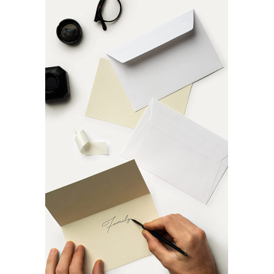 BUSTA LETTERA CALLIGRAPHY CANVAS 02 AVORIO GR.100 CM.12 X 18 FAVINI