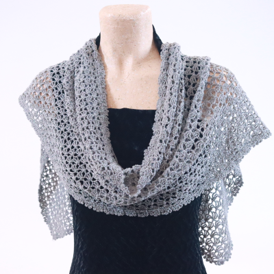 STOLA UNCINETTO COTONE GRIGIO BY SANDRA