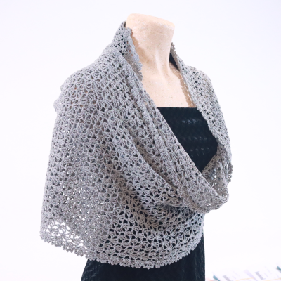 STOLA UNCINETTO COTONE GRIGIO BY SANDRA