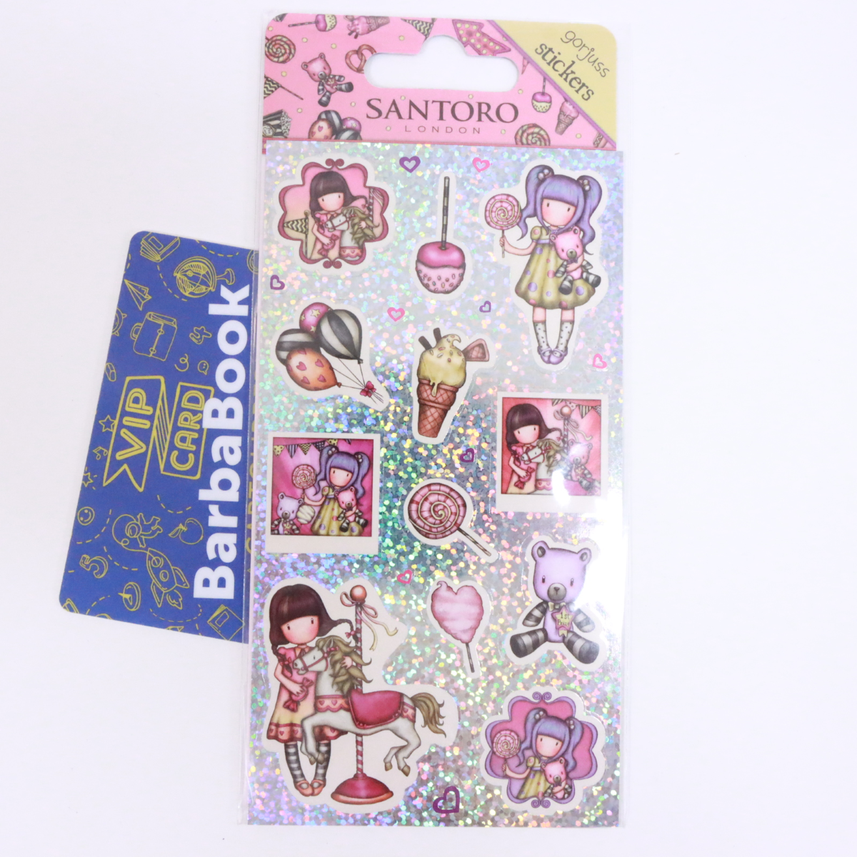 STICKERS ADESIVI SANTORO GORJUSS GLITTER ARGENTO
